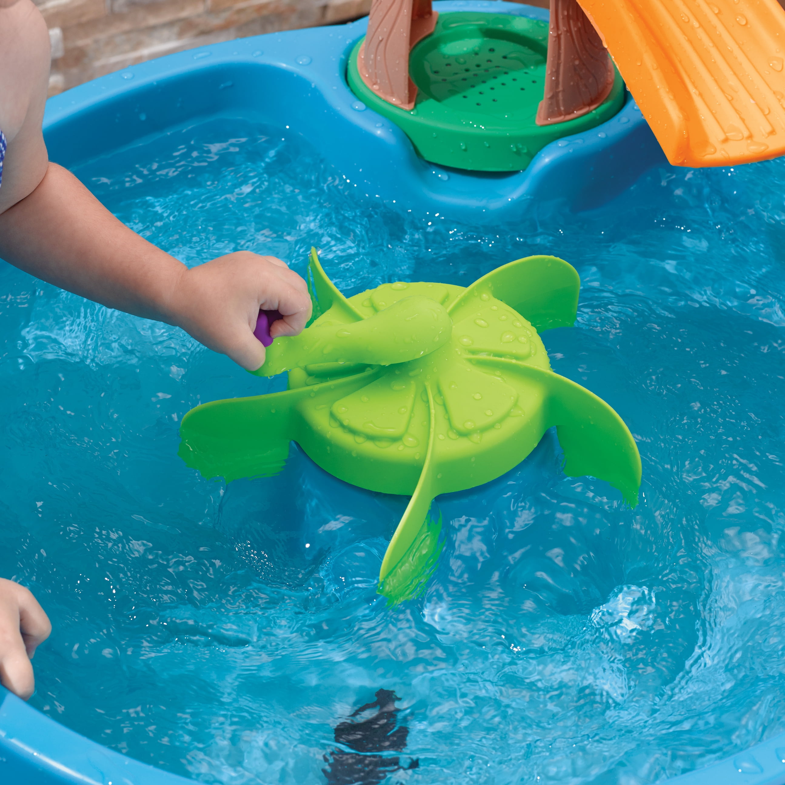 Step2 Duck Pond Blue Plastic Toddler Water Table with 6-Piece Playset