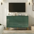 thumbnail image 3 of Boyel Living Sideboard Buffet Cabinet with 3 Doors, Modern Accent Storage Cabinet with Adjustable Shelves, Green Credenza Entryway Cabinet for Living Room, 3 of 9