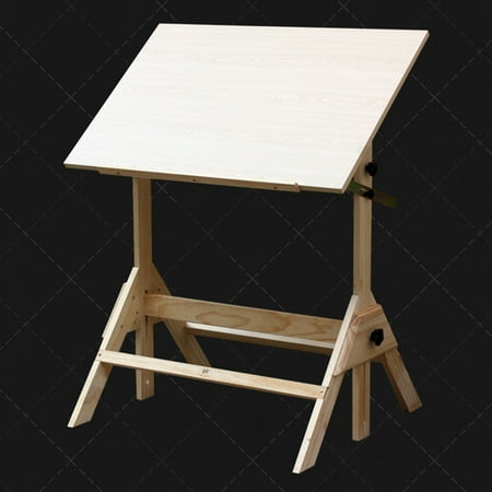 Ktaxon Pinewood Artist Drawing Table Drafting Table Desk Sketching