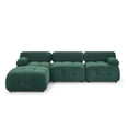 thumbnail image 4 of Modern 93" L-Shaped Sectional Sofa with Soft Velvet, Modular Sectional Bed with Reversible Ottoman,4 Seater Couch Button Tufted Designed,DIY Combination Sofa for Living Room,Dark Green, 4 of 9