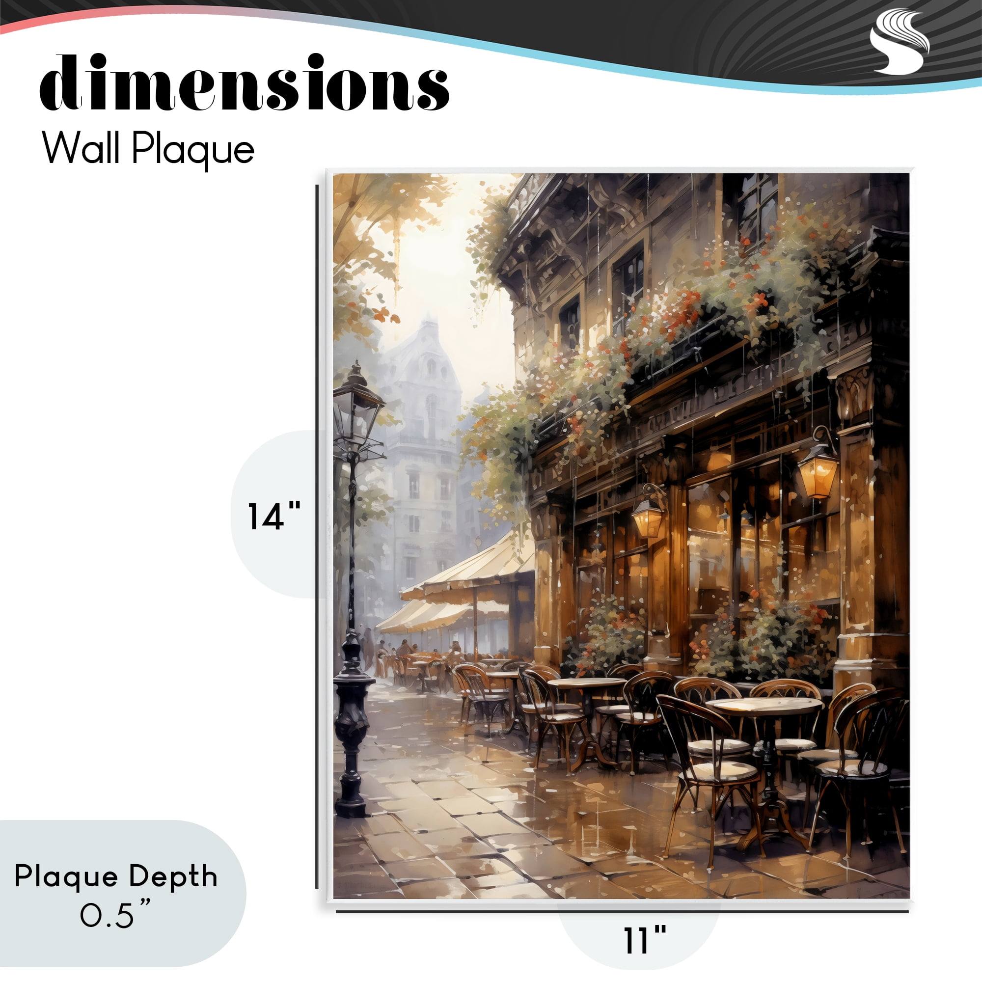 Stupell Industries Paris Street Cafe in Rain Wall Plaque Art, design by Creative Studio