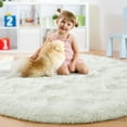 thumbnail image 3 of 4 ft Round Rugs,Shaggy Area Rug for Nursery,Washable Fluffy Soft Floor Carpet,Non-Slip Circle Indoor Mats for Kids Baby Bedroom Teen Living Room,Dorm Home Decor,Beige, 3 of 9