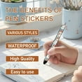 thumbnail image 3 of 80Pcs 8 Styles Pen Wraps Decals Christmas 4.7x1.6 Snowman Snowflake Winter Self Adhesive Coated Paper Pen Stickers HD Print Waterproof, 3 of 9