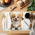 thumbnail image 2 of Funny Puppy Placemats Set of 4 Dog Animal Pattern Modern Minimalism Art Place Mats Indoor Wipeable Table Mats Washable Cloth Dining Table Placemats for Kitchen Holiday Party Home Decor 13x19 Inch, 2 of 9