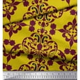 thumbnail image 3 of Soimoi Silk Fabric Moroccan Damask Print Fabric by The Yard 42 Inch Wide, 3 of 3