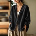 thumbnail image 6 of Kadlawus Women Fall Long Sleeve Loose Cardigan Open Front Casual Knit Shawl Wrap Cozy Soft Flowy for Daily Office Weekend Travel, Black M, 6 of 9