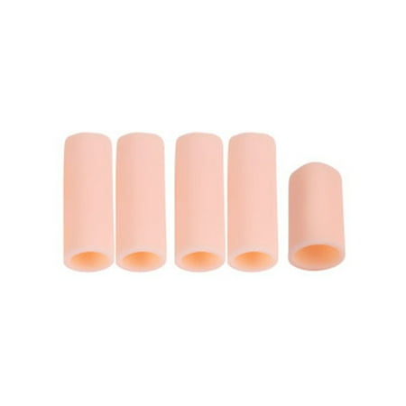 

5pcs Fingertip Gloves Fingertip Silicone Sleeve Protector Toes Corn Cushion Silicone Cover Skin Color Closed