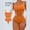 Orange, variant on LADIGASU Womens Solid Color Sexy Chest Support Shaping Abdomen Corset Shapewear Bodysuit