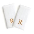 thumbnail image 5 of Authentic Hotel and Spa  2-piece White Turkish Cotton Hand Towels with Gold Block Monogrammed Initial White/I, 5 of 5