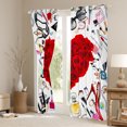 thumbnail image 3 of Homewish Romantic Rose Love Heart Black Out Curtains for Teens Female Men,Pink Fashion Curtains Pack of 2 (42x63 Each),Valentine's Day Bedroom Curtains,Breathable Home Decor, 3 of 6