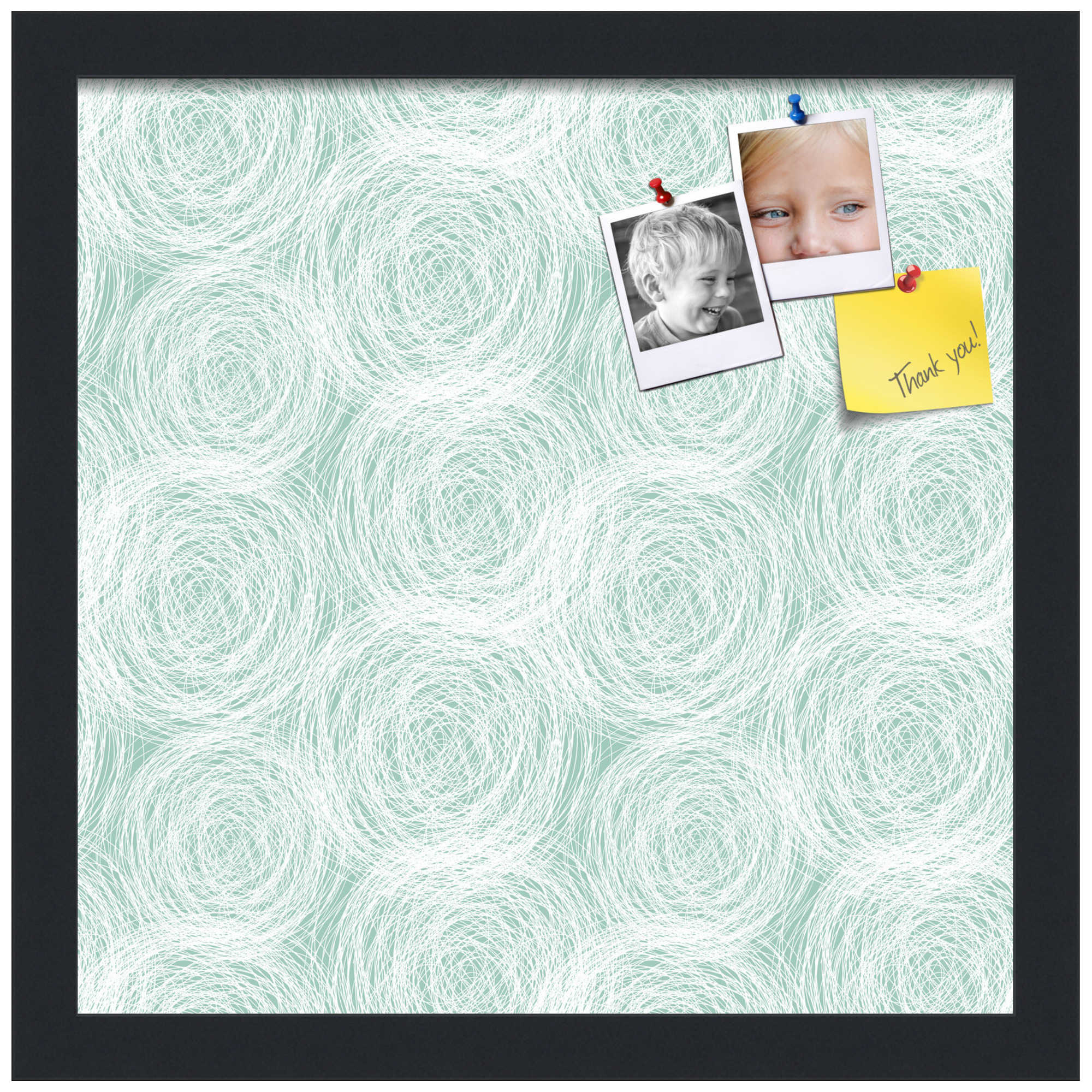 PinPix ArtToFrames 12x12 Custom Cork Bulletin Board    Poster Board Has a Fabric Style Canvas Finish, Framed in Satin Black (PinPix-1926)