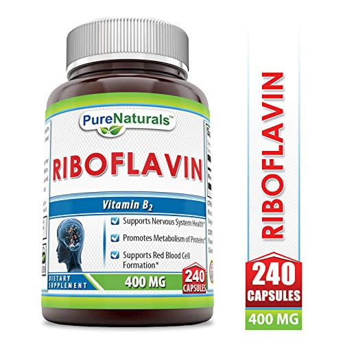 Pure Naturals Riboflavin 400 Mg, 240 Capsules Supports Nervous System