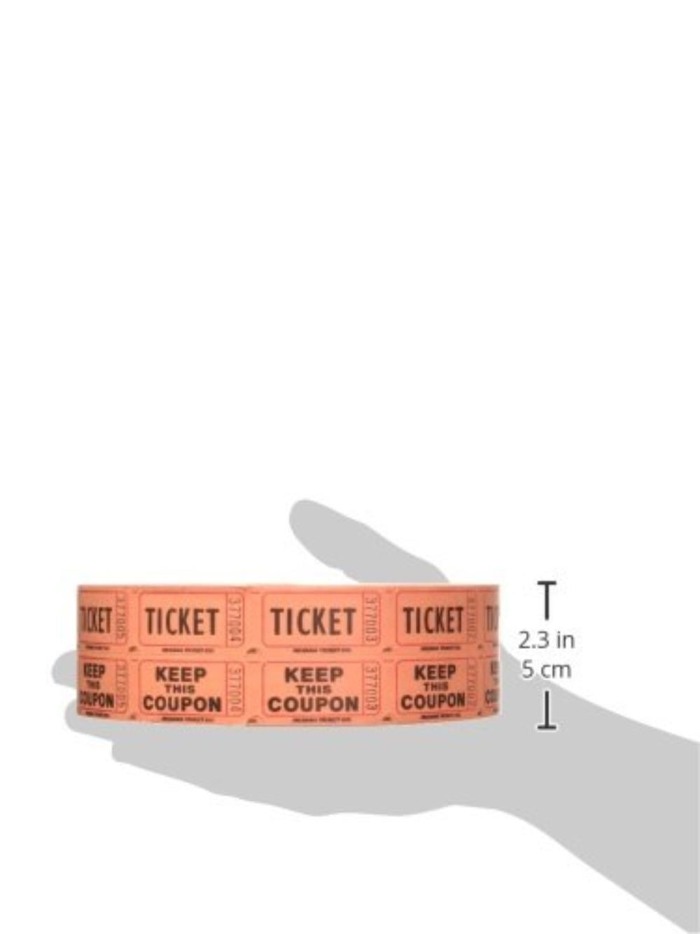 Indiana Ticket Company 56759 Raffle Tickets, (4 Rolls of 2000 Double Tickets) 8, 000 Total 50/50 Raffle Tickets, (Assorted Colors)