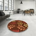 thumbnail image 3 of Ahgly Company Indoor Round Patterned DarkRed Area Rugs, 8' Round, 3 of 6
