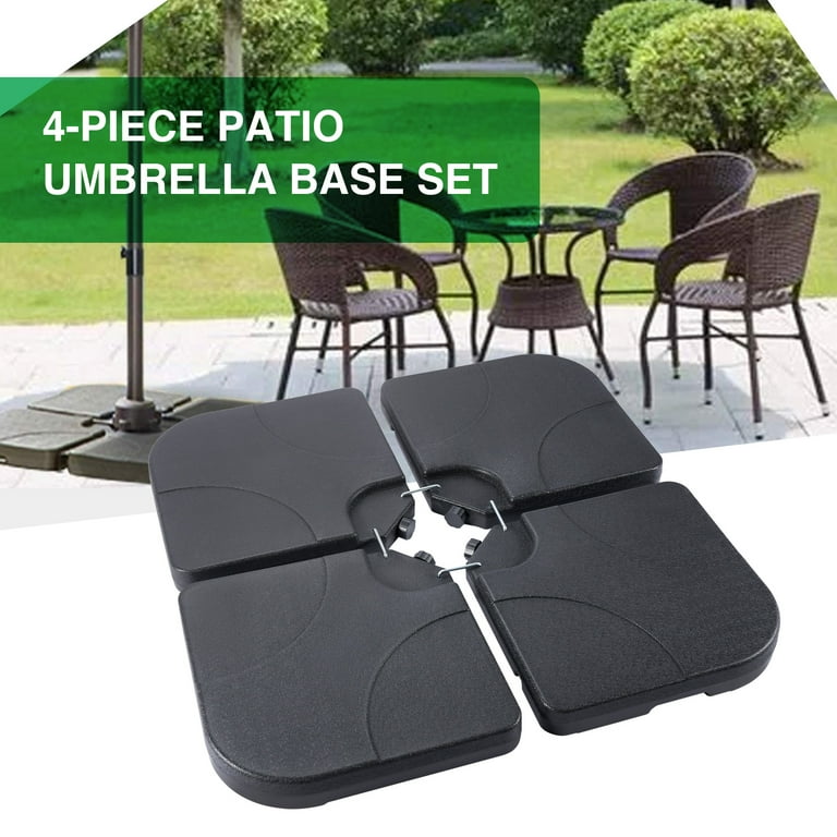 4pc Square Offset Umbrella Stand Weight Set Pool Patio Umbrella Base Black Walmart