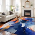 thumbnail image 2 of 5'x7' Area Rugs, Orange Blue Oil Painting Indoor Outdoor Area Rug for Living Room Bedroom, Modern Abstract Geometric Washable Bathroom Rugs Kitchen Floor Carpet Mats Home Decor Aesthetic, 2 of 8