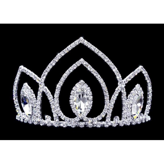 #16736 - Navette Arch Tiara with Combs - 3.25"