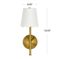 thumbnail image 2 of Sterling & Noble Cordless Brass Rechargeable Wall Sconce with Scalloped Fabric Shade and Remote, 2 of 17