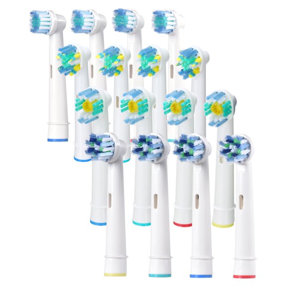 16pcs Electric Toothbrush Head Compatible with Oral B Electric Toothbrush Replacement Brush for Floss Cross