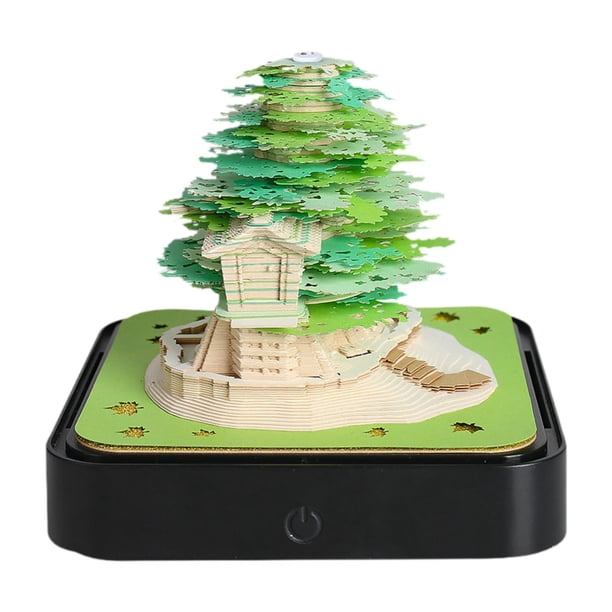Calendario de escritorio 2025 multifunción divertido decoración de escritorio para dormitorio de oficina Casa del árbol verde