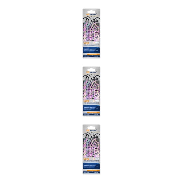 relayinert Stylish Enhanced Safety Carbon Steel Bicycle Chain For Easy Riding Easy To Install Road Bike Chain Colorful 9 Speed 3Set