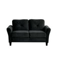 thumbnail image 6 of Small Loveseat Sofa Couch,57" Velvet Upholstered 2-Seater Sofa Couch for Small Space,Living Room,Bedroom,Office,Black, 6 of 7