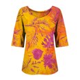 thumbnail image 6 of Endives Women's 3/4 Length Sleeve Womens Tops 2025 Vintage Fashion Casual Loose with Round Neck Shirts Blouse, 6 of 6