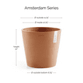 thumbnail image 2 of Ecopots Amsterdam Durable Modern Round Indoor/Outdoor Recycled Based Composite Flower Pot Planter, Terracotta Color, 12", 2 of 4