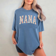 thumbnail image 3 of Preppy Floral Nana Shirt, Retro Pink Roses Nana Comfort Color Shirt, 3 of 5