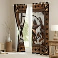 thumbnail image 3 of jejeloiu Cow Cattle Hide Black Out Curtains,Rustic Texas Stars Curtains Pack of 2 (42x63 Each),Country Farmhouse Lodge Bedroom Curtains For Boys Kids,Microfiber Bedroom Decor, 3 of 6