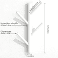 thumbnail image 5 of Wall Mounted Wooden Coat Rack, 4-Hook Vertical Tree Hat Hanger for Entryway Office Bathroom, White, 5 of 6
