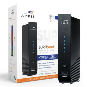 ARRIS SURFboard (16x4) DOCSIS 3.0 Cable Modem/ AC1900 Dual-Band Wi-Fi Router, Approved for Xfinity Comcast, Cox, Charter and Most Other Cable Internet Providers for Plans up to 300 Mbps. (SBG6950AC2)