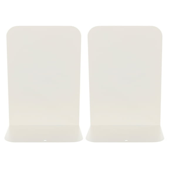 NUOLUX 2Pcs Simple Metal Book Ends Practical Bookend Desktop Book Organizer for Home