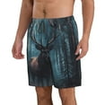 thumbnail image 2 of Logiee Mystical Forest Elk Print Mens Swim Trunks Quick Dry Board Shorts,Breathable Hawaii Beach Shorts Swimwear Bathing Suits-Small, 2 of 6