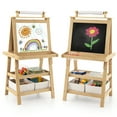 thumbnail image 1 of Gymax Chevalet Artistique pour Enfants Double Face Tableau Noir Magnétique Tableau Blanc avec Plateau de Rangement Rose Naturel, 1 of 10