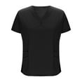 thumbnail image 3 of QATAINLAV Womens Short Sleeve Scrub Suit Set 2025 Casual V Neck Tops and Jogger Pants Solid Color Multi-Pocket Nursing Uniform Work Outfits Black M Prime Today, 3 of 8