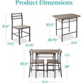 thumbnail image 2 of Songqin 3-Piece Modern Dining Set, Space Saving Dinette for Kitchen, Dining Room, Small Space w/Steel Frame, Built-in Storage Rack - Gray/Black, 2 of 14