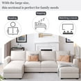 thumbnail image 4 of Holaki 6 Seat Sectional Sofa U-shaped Fabric Sofa with Removable Ottomans, Beige, 4 of 10
