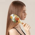 thumbnail image 3 of Sunflower and Truck Design Hair Brush, Boho Vintage Style Detangling Paddle Brush with Rustic Yellow Bloom Pattern, 3 of 6