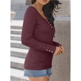 thumbnail image 2 of Womens Long Sleeve Shirts Casual Fall Fashion Clothes Tops Basic Ribbed Knit T Shirts, 2 of 6