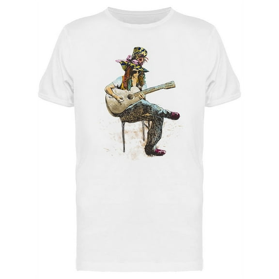 Hippie Guitarist T-Shirt Men -Image by Shutterstock, Male Large