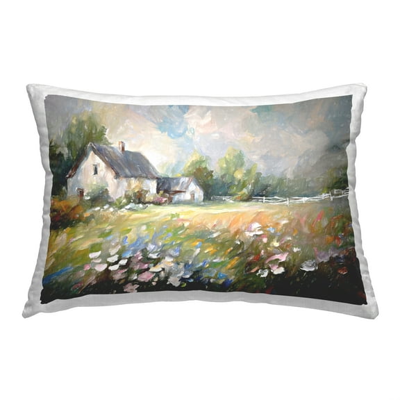 Stupell Industries Country Cottage Meadow Decorative Printed Throw Pillow, 14 x 20