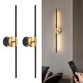thumbnail image 1 of Candelabros de pared TaoFiaco de 80 cm con mando a distancia, funciona con pilas, negro y dorado, 1 of 8