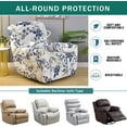 thumbnail image 5 of Velvet Recliner Cover 4 Pieces Printed Lazy Boy Chair Covers Recliner Sofa Slipcover Anti-Slip Fitted Furniture Protector with Elastic Bottom, 5 of 6