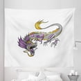 thumbnail image 1 of Dragon Tapestry, Far Eastern Beast Fiery Monster with Scales Fangs and Tail, Fabric Wall Hanging Decor for Bedroom Living Room Dorm, 5 Sizes, Grey Violet Yellow, by Ambesonne, 1 of 1