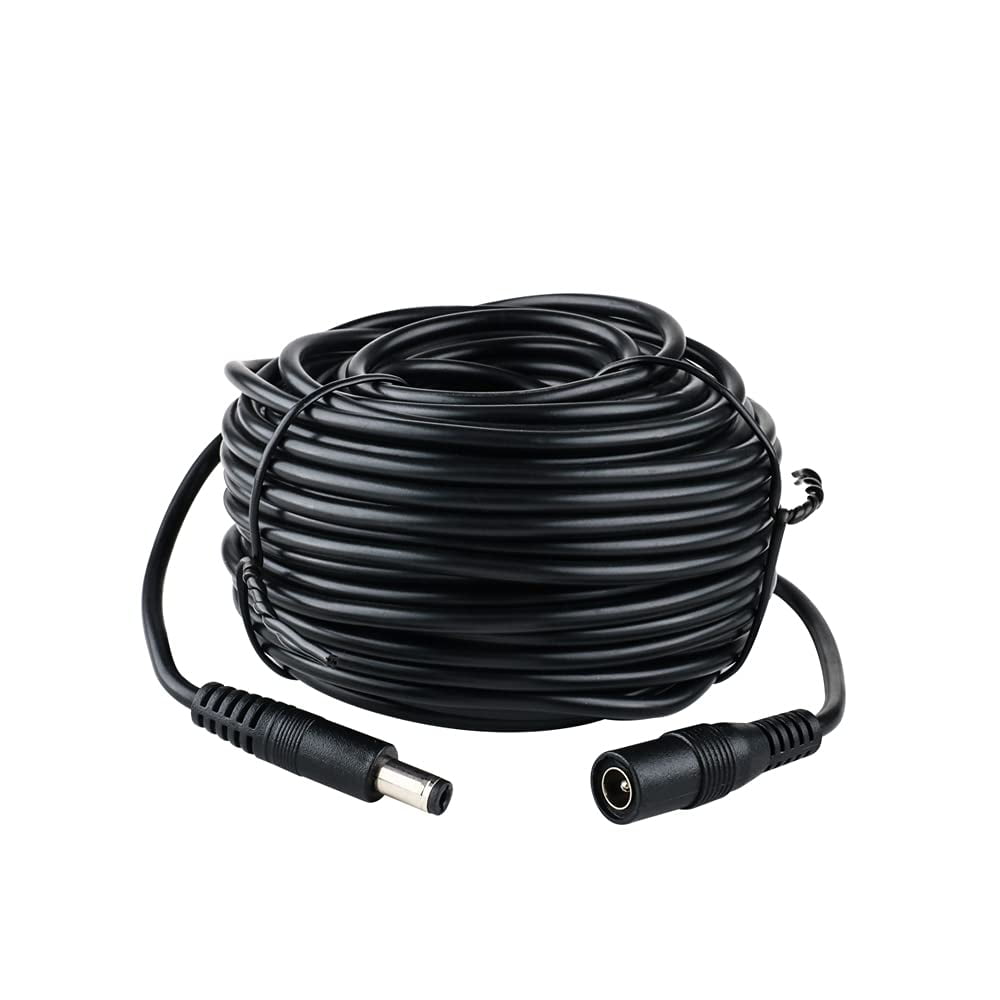 DC Power Adapter Extension Cable 60 feet 2.1mm x 5.5mm 12V Compatible