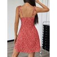 thumbnail image 2 of Women's Spaghetti Strap Tie-Up Ditsy Floral Mini Dress, 2 of 6