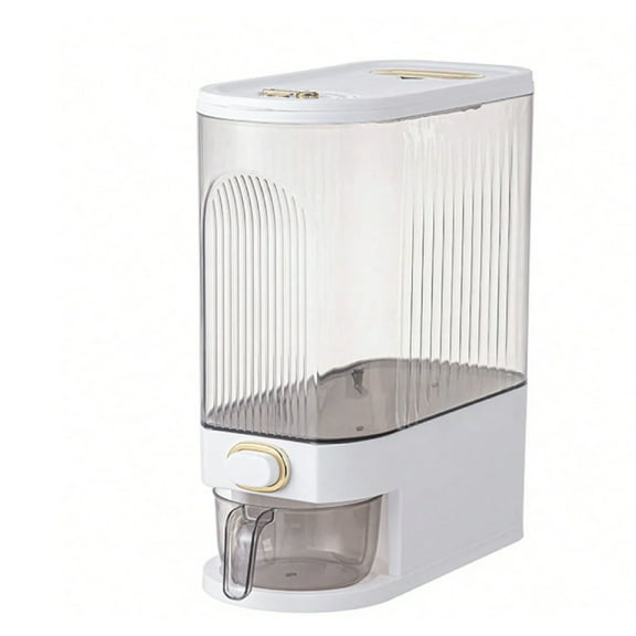 1 Set Rice Dispenser, 11-22 Lbs Rice Container With Measuring Cup, Upgraded Built-In Fresh Box, Cereal Dispenser Storage With Lids For Home Kitchen Pantry Rice Soybean Corn