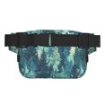 thumbnail image 4 of The Double-Layer Waist Bag Features A 6.3×9.1×2.8in Nylon Zipper And A Pull With A Zipper Compartment Realistic Forests Camouflage Pattern Conifer Paleturquoise_1, 4 of 8