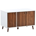 thumbnail image 2 of Glavbiku Enclosed Cat Litter Box,Wooden Cat Litter Box Furniture with Hidden Plug,3 Doors,Walnut, 2 of 10